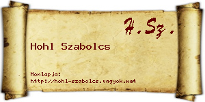 Hohl Szabolcs névjegykártya