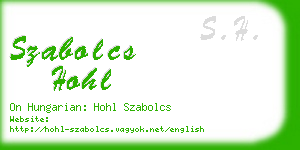szabolcs hohl business card